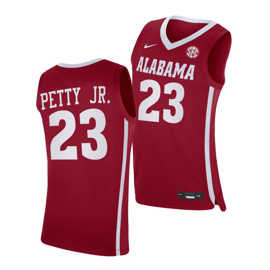 Men's Alabama Crimson Tide John Petty Jr. #23 2021 Crimson Replica NCAA College Basketball Jersey